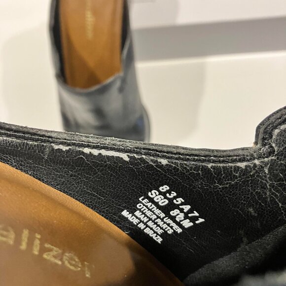 Naturalizer Black Leather Mules with Chunky Heels Womens Size 8.5 - Picture 10 of 13